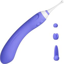 Lovense Hyphy App Controlled Dual-End Vibrator, 8.5 Inch, Purple/White