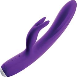 VeDO Thumper Bunny Rechargeable Dual Vibrator, 10 Inch, Deep Purple