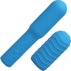 Pocket Rocket Elite Rechargeable Vibrator with Removable Sleeve, 5 Inch, Sky Blue