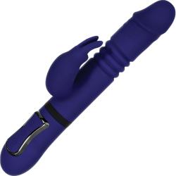 Gender X All in One Thrusting Rabbit Vibrator, 9.8 Inch, Purple