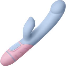 FemmeFunn Ffix Rabbit Vibrator, 7.8 Inch, Light Blue