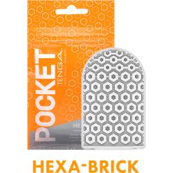 Tenga Pocket Hexa Brick Masturbator Sleeve, Clear