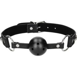 Ouch! Breathable Ball Gag with Diamond Studded Straps, Black