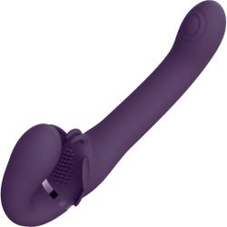 Vive Satu Pulse Wave and Vibrating Strapless Strap-On, 9.06 Inch, Purple