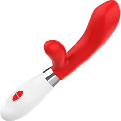 Luminous Achilles Ultra Soft Silicone 10 Speeds Vibrator, 8.27 Inch,Red
