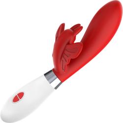 Luminous Alexios Ultra Soft Silicone 10 Speeds Vibrator, 8.35 Inch, Red