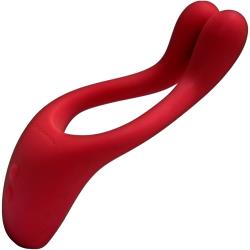 TRYST Multi Erogenous Zone Silicone Vibrating Massager, 5.5 Inch, Red