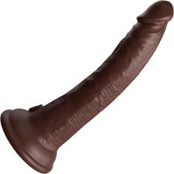 King Cock Elite Vibrating Silicone Dual Density Cock with Remote, 7 Inch, Chocolate