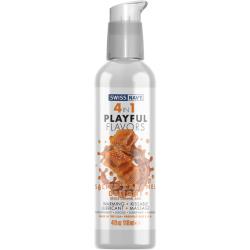 Swiss Navy 4 in 1 Playful Flavors Lubricant, 4 fl.oz (118 mL), Salted Caramel Delight