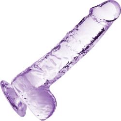Naturally Yours Crystalline Dildo with Suction Cup, 6 Inch, Amethyst