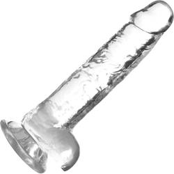 Naturally Yours Crystalline Dildo with Suction Cup, 7 Inch, Diamond