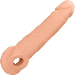 RealRock Penis Sleeve with Ring, 9 Inch, Vanilla