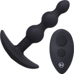 A-Play Beaded Silicone Anal Plug with Remote, 5.5 Inch, Black