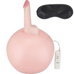 Lux Fetish Inflatable Ball with Vibrating Realistic Dildo, Vanilla