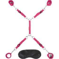 Lux Fetish 7 Piece Bed Spreader for Lovers, Hot Pink