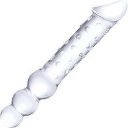 Glas Double Ended Glass Dildo with Anal Beads, 12 Inch, Clear