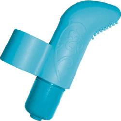Icon S-Finger Silicone Vibrator, 3 Inch, Blue