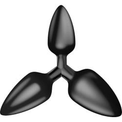Icon Smooth Triad 3-Sided Butt Plug, 6 Inch, Black