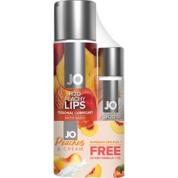JO H20 Peaches Lips Lubricant 4 fl.oz and Vanilla Cream Lubricant 1 fl.oz