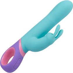 PMV20 Rechargeable Rabbit Silicone Vibrator, 9 Inch, Teal