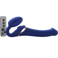 Strap-On-Me Multi Orgasm Bendable Strap-On, 9.37 Inch, Night Blue