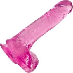 B Yours Plus Ram n` Jam Dildo with Suction Cup Base, 8 Inch, Pink