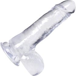B Yours Plus Rock n` Roll Dildo with Suction Cup Base, 7 Inch, Clear