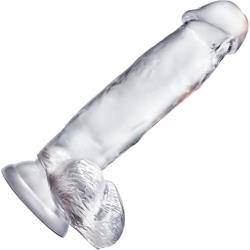 B Yours Diamond Gleam Dildo with Suction Cup Base, 7 Inch, Clear