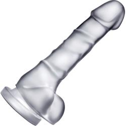 B Yours Diamond Quartz Dildo with Suction Cup Base, 7 Inch, Clear