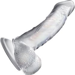 B Yours Diamond Sparkle Dildo with Suction Cup Base, 6 Inch, Clear