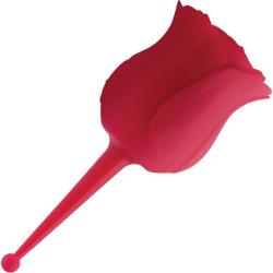 Bloomgasm Rose Buzz 7X Silicone Clit Stimulator and Vibrator, 5.8 Inch, Red