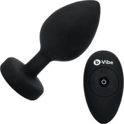 b-Vibe Remote-Controlled Vibrating Jewel Plug, 4.67 Inch, Black