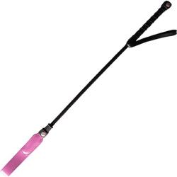 Rouge Short Riding Crop with Slim Tip, 20 Inch, Pink