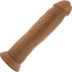 Dr. Skin Silicone Dr. Henry Dildo with Suction Cup, 9 Inch, Mocha
