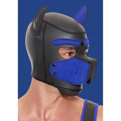 Ouch! Puppy Play Neoprene Puppy Hood, Blue/Black