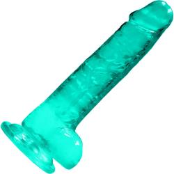 RealRock Crystal Clear Realistic Dildo with Balls, 7 Inch, Turquoise