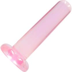 RealRock Crystal Clear Straight Dildo with Suction Cup, 5 Inch, Pink