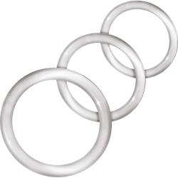 Enhancer Silicone Waterproof Cockrings Set of 3, Clear