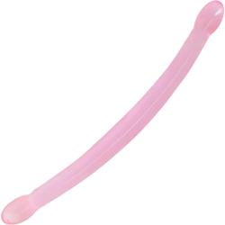 RealRock Crystal Clear Non-Realistic Double Dong, 17 Inch, Pink