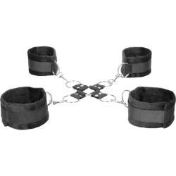 Ouch! Velcro Hogtie with Hand and Ankle Cuffs, Black