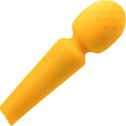 Evolved Sunshine Rechargeable Silicone Wand Vibrator, 6.69 Inch, Yellow