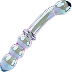 Gender X Lustrous Galaxy Wand Dual-Ended Glass Dildo, 7.3 Inch, Multicolor