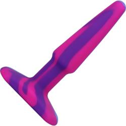A-Play Groovy Silicone Anal Plug, 4 Inch, Berry Multicolor