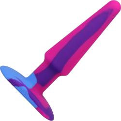 A-Play Groovy Silicone Anal Plug, 5 Inch, Berry Multicolor