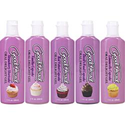 GoodHead Oral Delight Flavored Gel 5 Bottle Pack, 1 fl.oz (29 mL) Each, Cupcakes