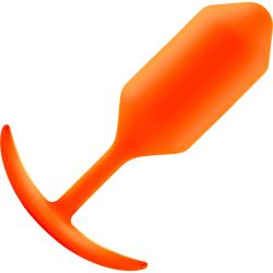 b-Vibe Snug Plug 3 Weighted Silicone Anal Toy, 4.7 Inch, Orange