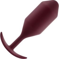 b-Vibe Snug Plug 5 Weighted Silicone Anal Toy, 5.9 Inch, Dark Red