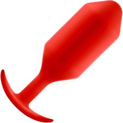 b-Vibe Snug Plug 6 Weighted Silicone Anal Toy, 6.3 Inch, Red
