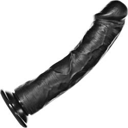 RealRock Curved Realistic Dildo with Suction Cup, 10 Inch, Black