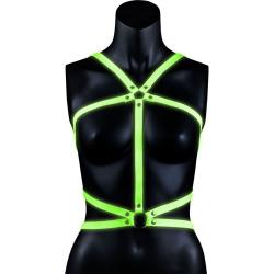 Ouch! Glow in the Dark Body Harness, L/XL, Neon Green